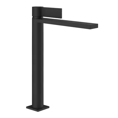 GESSI  INVERSO DIAMANTATO Смеситель для раковины высокий с донным клапаном "Stop&Go" и соединительными шлангами, цвет: Matte Black