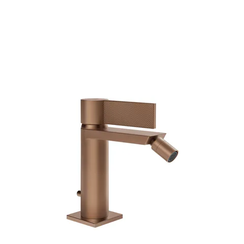 GESSI  INVERSO DIAMANTATO Смеситель для биде с донным клапаном и соединительными шлангами, цвет: Copper Brushed PVD