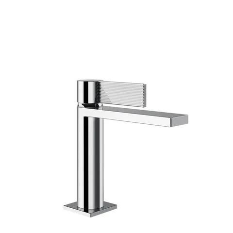 GESSI  INVERSO RIGATO Смеситель для раковины с донным клапаном "Stop&Go" и соединительными шлангами, цвет: хром