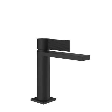 GESSI  INVERSO RIGATO Смеситель для раковины с донным клапаном "Stop&Go" и соединительными шлангами, цвет: Matte Black