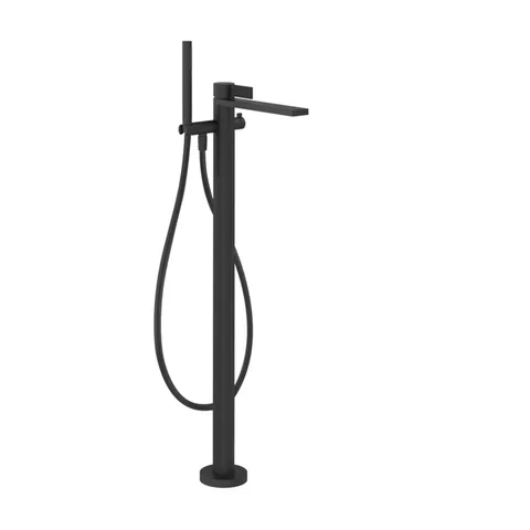 GESSI  INVERSO RIGATO Внешняя часть напольного смесителя для ванны с перекл и ручным душем , цвет: Matte Black