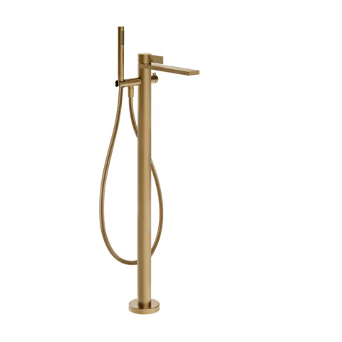 GESSI  INVERSO RIGATO Внешняя часть напольного смесителя для ванны с перекл и ручным душем , цвет: Warm Bronze Br PVD