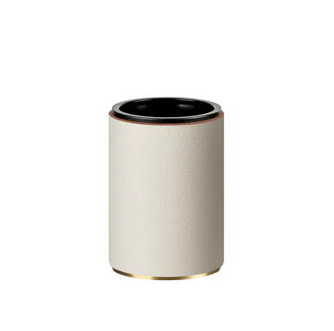 ADJ Стакан для зубных щеток, D7xH10 см., цвет: Gold/белый