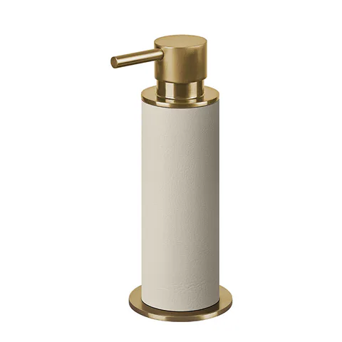 ADJ Диспенсер для жидкого мыла, D7xH19см., цвет: Gold/white /panna cotta