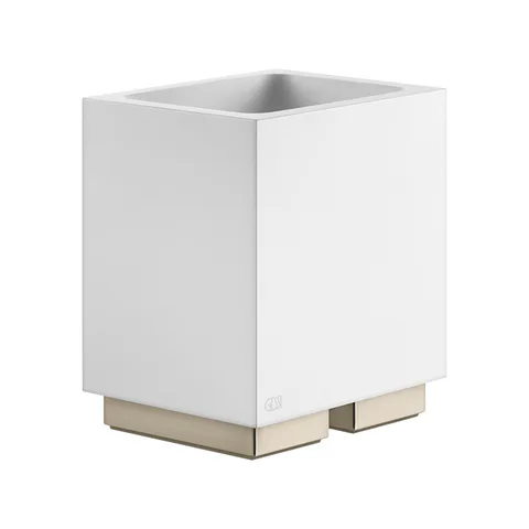 GESSI  INVERSO ACCESSORIES Стакан настольный белый, цвет: Warm Bronze Br PVD