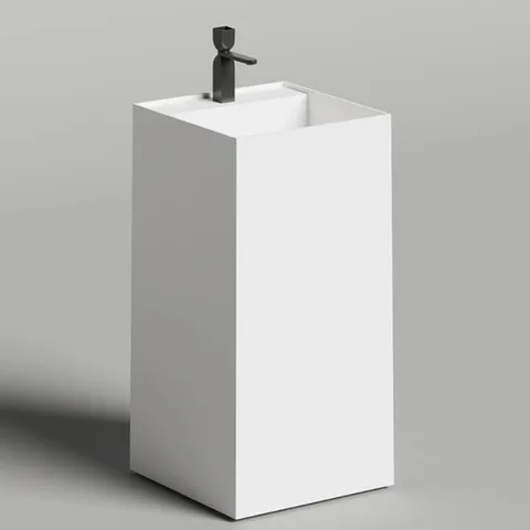 Salini ARMONIA SQUARE  TOP 01  Раковина напольная  450х450х900мм, с 1 отв. под смес, без донного клапана, мат-л: S-Stone, матовый, белый.