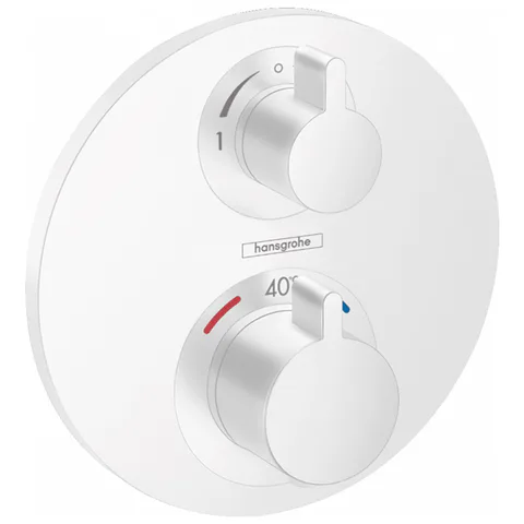 HG Ecostat S Термостат с запорным/переключающим вентилем Ecostat S, СМ, матовый белый