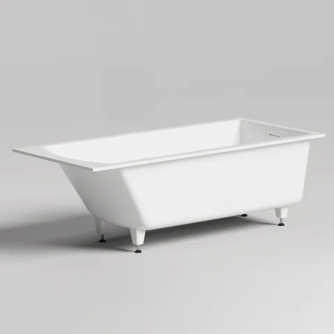 Salini CASCATA KIT Встраиваемая ванна с прямоугольной чашей 1796x795x600мм, ножки, донный клапан "Up&Down", сифон S-Stone, белый матовый