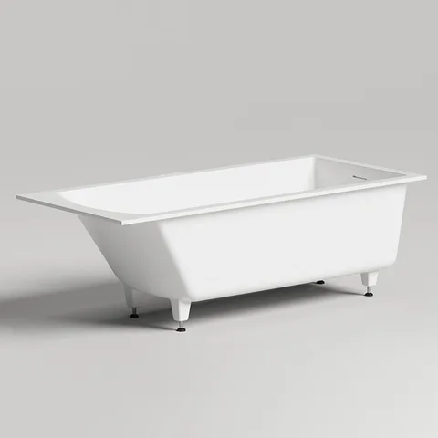 Salini CASCATA KIT Встраиваемая ванна с прямоугольной чашей 1800х800х600мм, ножки, донный клапан "Up&Down", сифон S-Sense, белый матовый