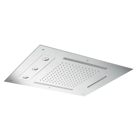 ALMAR Встраиваемый верхний душ 48х63 см, 3 типа струи, хромотерапия, цвет Mirror Stainless Steel