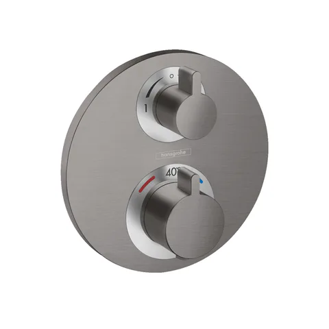 HG Ecostat S Термостат с запорным/переключающим вентилем Ecostat S, СМ, шлиф. черный хром