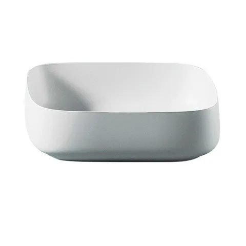 ARTCERAM COGNAC Раковина настольная Quadro 55x35 см, цвет белый глянец, покрытие Saniglaze
