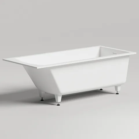 Salini CASCATA KIT Встраиваемая ванна с прямоугольной чашей 1700х700х600 мм, донный клапан "Click-Clack" белый, сифон, ножки, S-Stone, белый матовый