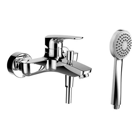 Laufen Laurin смеситель для ванны-душа настенного монтажа,  с ручным душем Stella D80 мм, шланг ПВХ 1600 мм, цвет хром