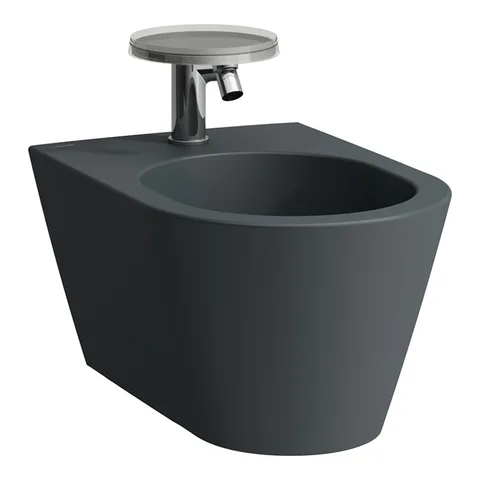 Kartell by laufen биде подвесное, 545x370x290, одно отверстие под смеситель, цвет графит матовый
