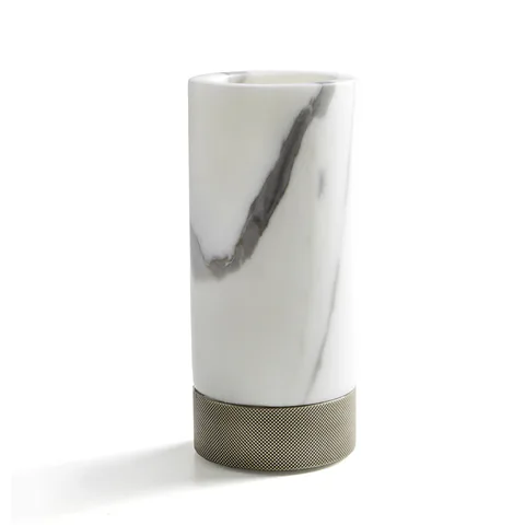 3SC APUANA 2.0 Стакан настольный, цвет: мрамор Bianco Statuario/nickel satinato lucido
