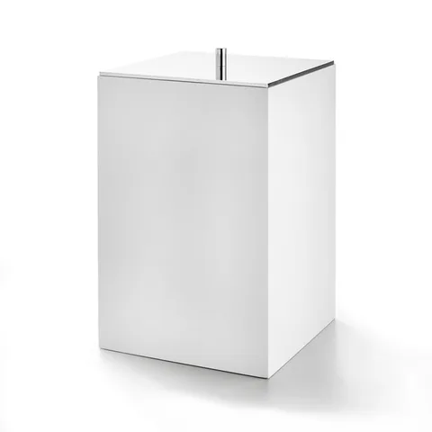 3SC BeMood White Урна с крышкой 20хh32х20 см, цвет белый/хром