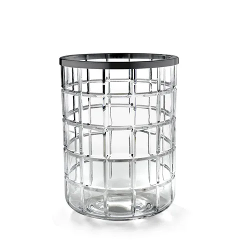3SC Palace Ведро D20,h28см, без крышки, цвет: прозрачный хрусталь/Nickel Nero Satinato Opaco