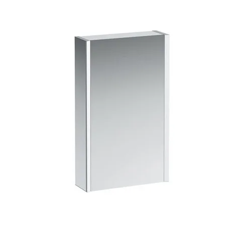 Laufen Frame 25 шкаф зеркальный 450x150x750 мм, алюминий, 1 дверца с зеркалом с 2х сторон, петли слева, сенс. выкл., 2 розетки, 2 верт-х эл-та LED-под