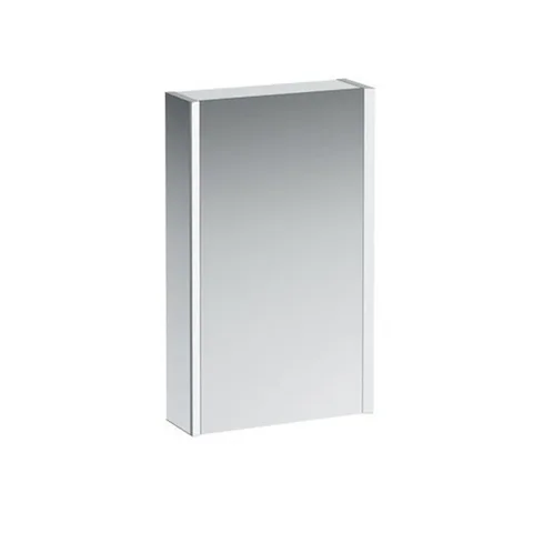 Laufen Frame 25 шкаф зеркальный 450x150x750 мм, алюминий, 1 дверца с зеркалом с 2х сторон, петли слева, сенс. выкл., 2 розетки, 2 верт-х эл-та LED-под
