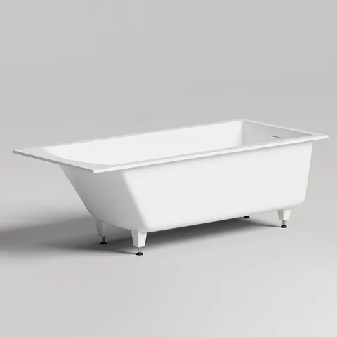 Salini CASCATA KIT Встраиваемая ванна с прямоугольной чашей 1800х800х600мм, ножки, донный клапан "Up&Down", сифон S-Sense, белый глянцевый