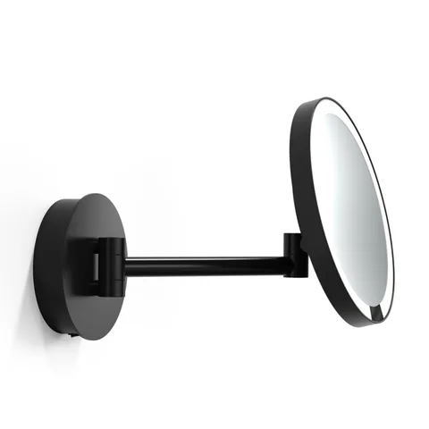 Decor Walther JUST LOOK PLUS WD 5X   Косметическое зеркало 21.5см, подвесное, увел. 5x, подсветка LED, цвет: черный матовый, Прямое соединение