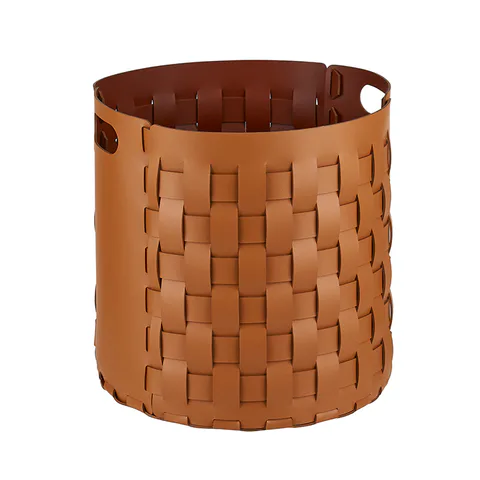 Colombo Adj Круглая корзина Bottega, D40H40 см, цвет: коньяк/бордо