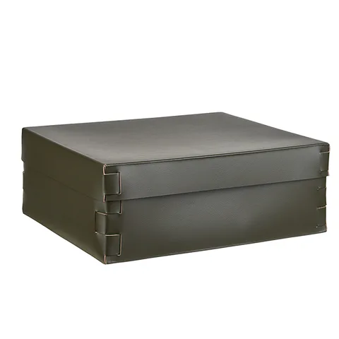 Colombo Adj Коробка Snob, 36x30H13,5 см, цвет: оливковый/горчичный