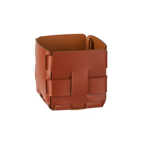 Colombo Adj Корзинка Mini Bottega, 12x12H13 см, цвет: бордо/коньяк