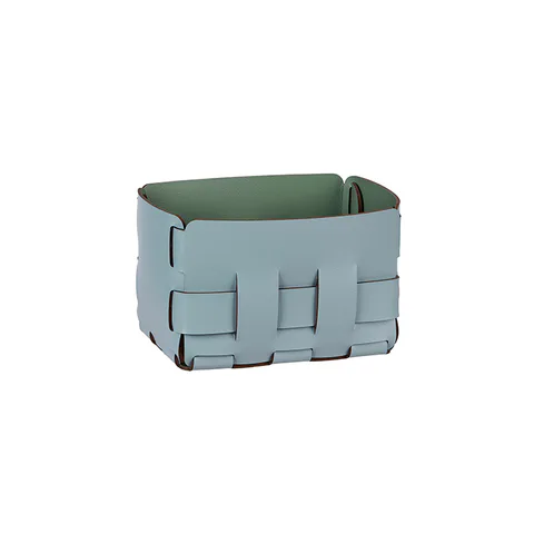 Colombo Adj Корзинка Mini Bottega, 12x19H13 см, цвет: небесный/эвкалипт