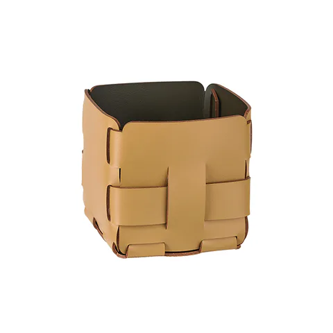 Colombo Adj Корзинка Mini Bottega, 12x12H13 см, цвет: горчичный/оливковый