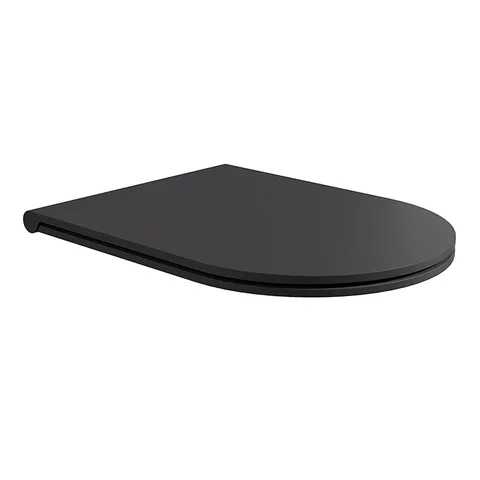 Alice Hide Сиденье с крышкой для унитаза Round, тонкое, с микролифтом, чёрный матовый, крепления хром