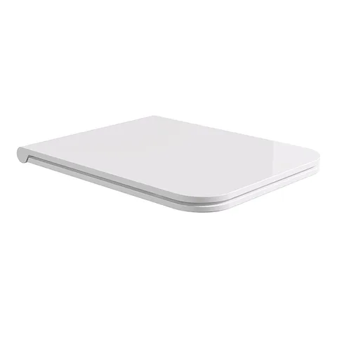 Alice Hide Сиденье с крышкой для унитаза Square, тонкое, с микролифтом, белый глянцевый, крепления хром