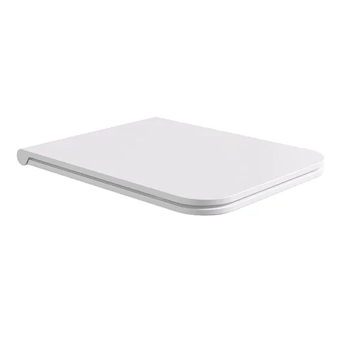Alice Hide Сиденье с крышкой для унитаза Square, тонкое, с микролифтом, белый матовый, крепления хром
