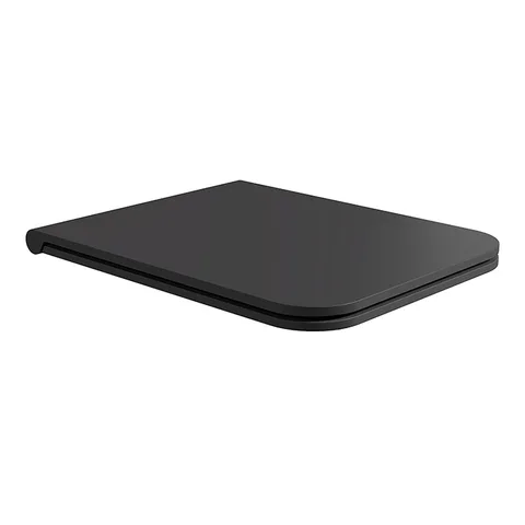 Alice Hide Сиденье с крышкой для унитаза Square, тонкое, с микролифтом, чёрный матовый, крепления хром