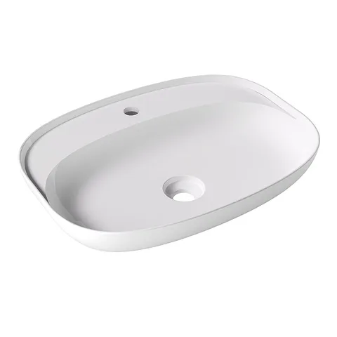 Alice Form Раковина Oval 60x45хВ12 Plan, накладная, с отверстием под смеситель, белый глянцевый