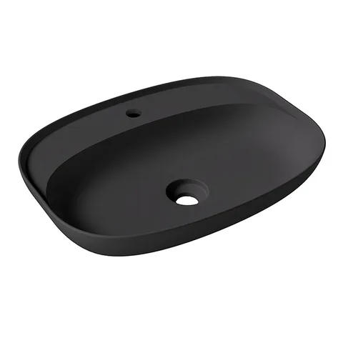 Alice Form Раковина Oval 60x45хВ12 Plan, накладная, с отверстием под смеситель, чёрный матовый