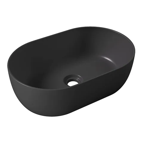 Alice Unica Раковина 55x35хВ17, накладная, без отверстия под смеситель, чёрный матовый