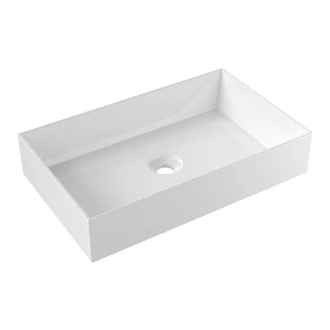 Alice Spy Раковина Rectangular 60x38хВ12, накладная, без отверстия под смеситель, белый глянцевый