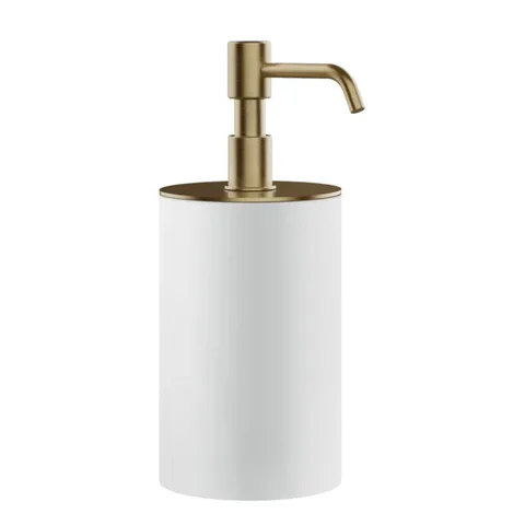 GESSI Rilievo Дозатор для жидкого мыла, настольный, колба белая, цвет warm bronze brushed pvd