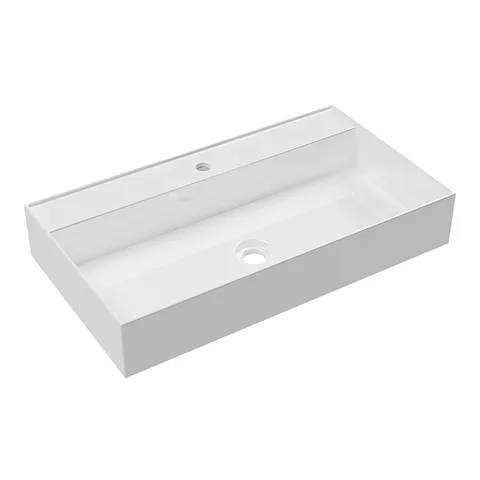 Alice Hide Раковина 80x45хВ13,5, подвесная, с отверстием под смеситель, белый глянцевый