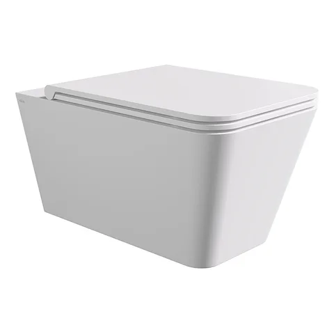 Alice Hide Унитаз Square 55х35, подвесной, безободковый, без сиденья и крышки, белый матовый
