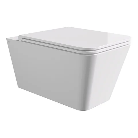 Alice Hide Унитаз Square 55х35, подвесной, безободковый, без сиденья и крышки, белый глянцевый