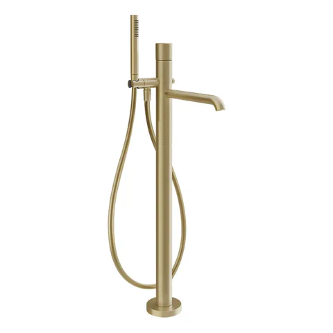 GESSI HABITO DIAMANTATO Смеситель для ванны напольный, однорычажный, цвет Brass Brushed PVD