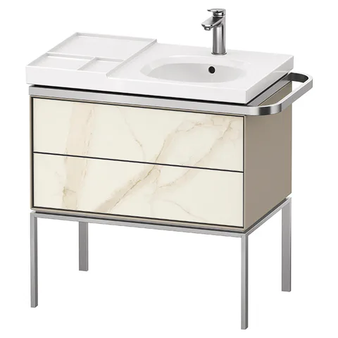 Duravit Aurena Тумба подвесная под раковину 784 x 802 x 492 мм, фасада 66 Мраморная структура Цвет корпуса 60 Таупе шелковисто-матовый