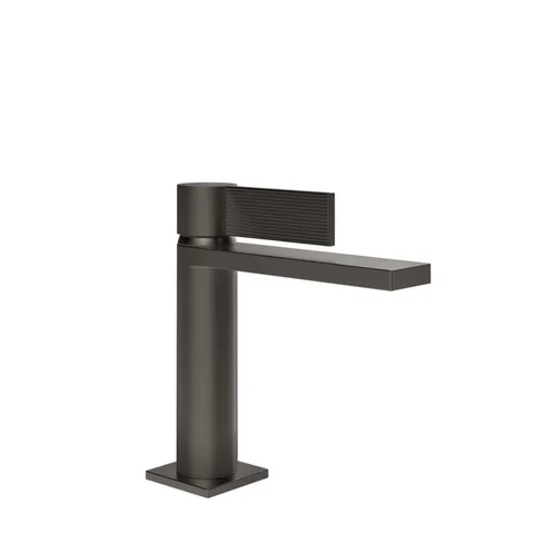 GESSI  INVERSO RIGATO Смеситель для раковины с донным клапаном "Stop&Go" и соединительными шлангами, цвет: Black Metal Br. PVD