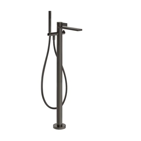 GESSI  INVERSO RIGATO Внешняя часть напольного смесителя для ванны с перекл и ручным душем , цвет: Black Metal Br. PVD