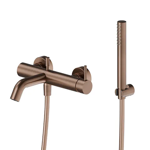 Newform X-Steel 316 Смеситель для ванны с ручным душем, кроншт., шланг: 150 см, цвет: PVD Br. copper bronze (снято с пр-ва, нов. арт. 69641CX.59.067)