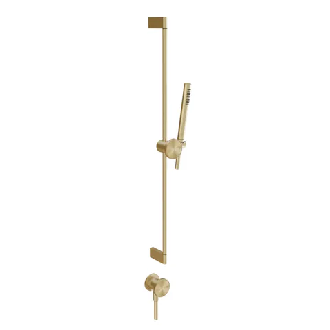 GESSI Origini Штанга в комплекте с душевой лейкой, шланг 1,50 м и вывод воды. в компл с отд вставкой, цвет Brushed Brass PVD