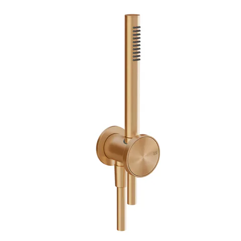 GESSI Origini Душевой комплект, состоящий из вывода воды,держателя, шланга 1,50 м и лейки. В комплект входит отделочная вставка.., цвет Warm Bronze Br